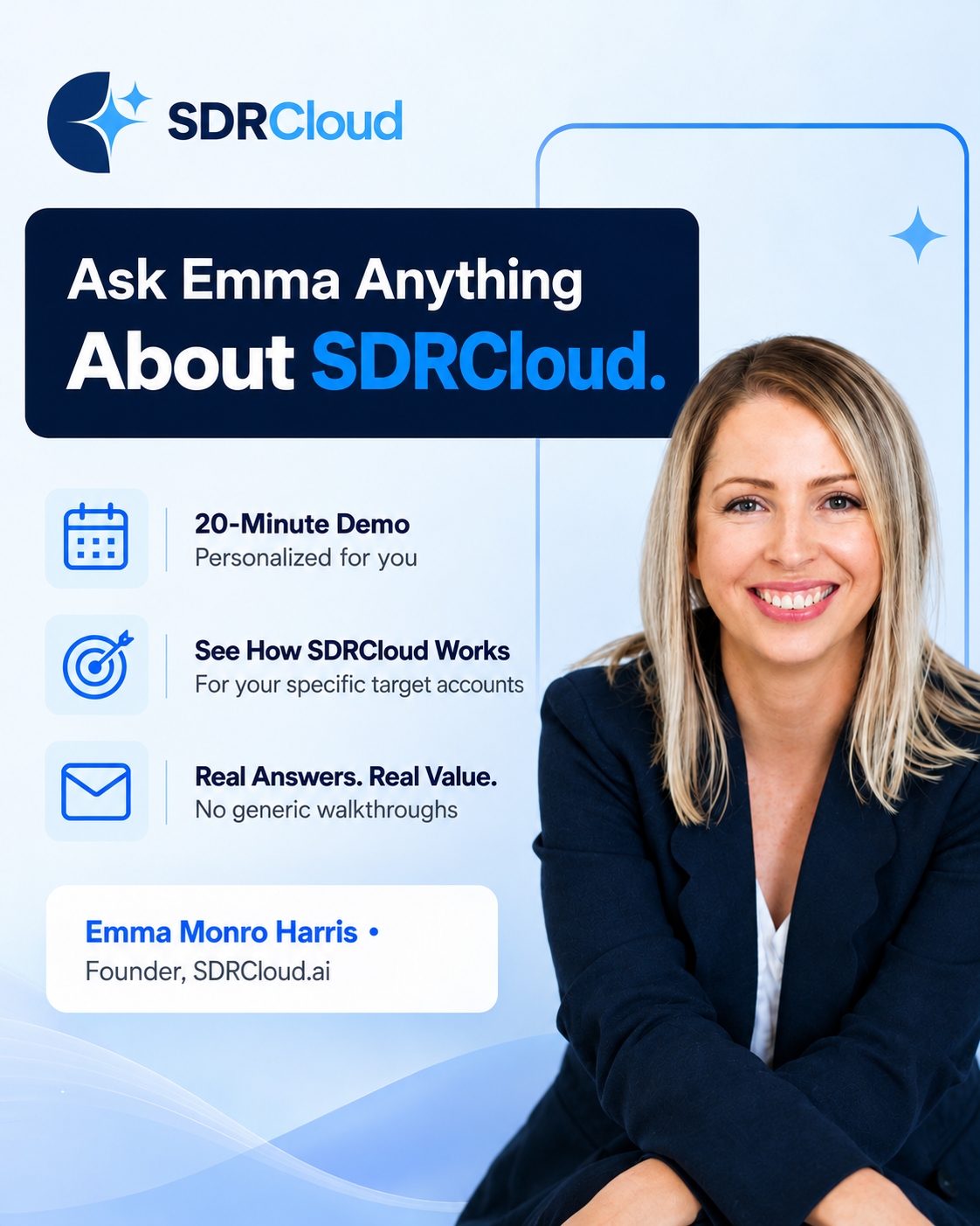 Emma Monro Harris, Founder of SDRCloud.ai